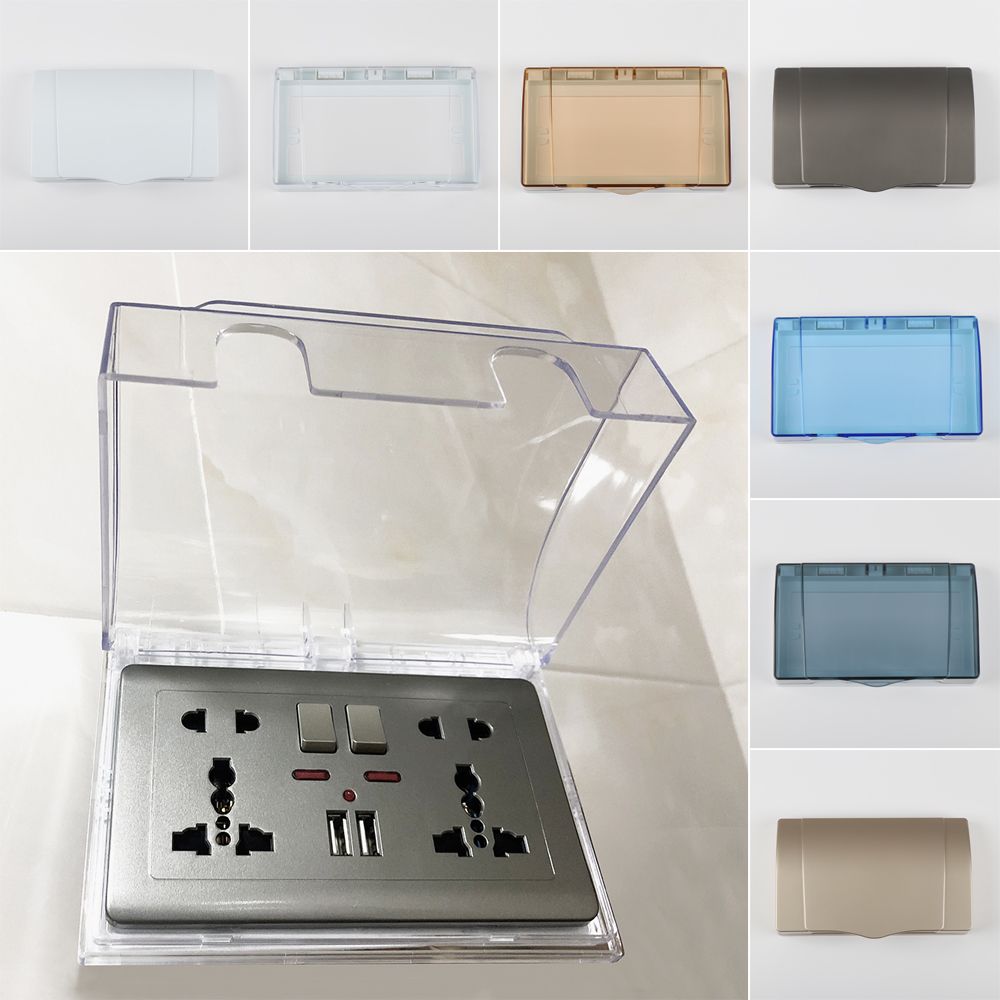 Electrical Outlet Cover - Kotak Pelindung Saklar Plastik Soket Ganda