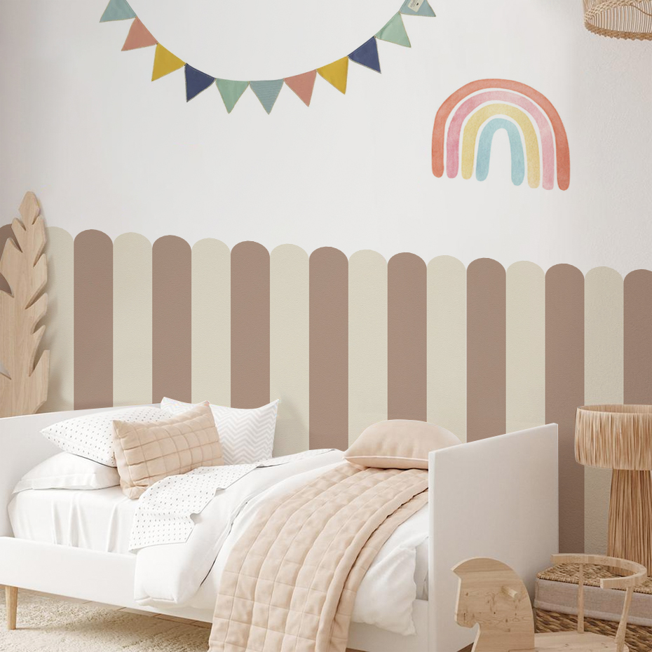 Home Improvement Kids - Wallpaper Busur Bergaris Vertikal Multiwarna Seni